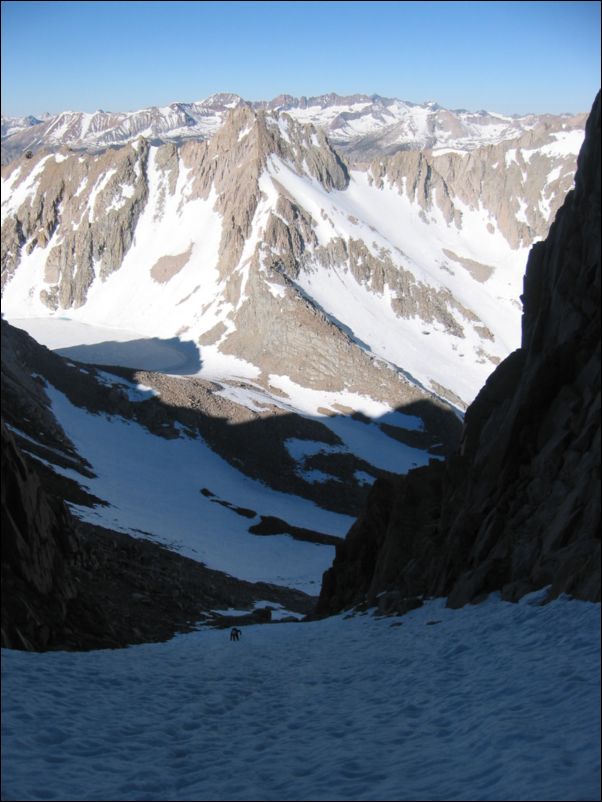 2005-07-03 Williamson (46) Half way up the snow chute on Williamson West Face
